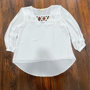 Lost April sheer white blouse size small